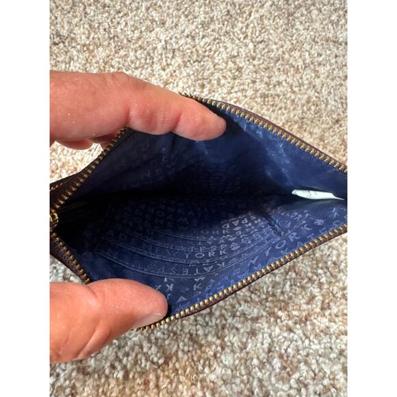 KATE SPADE bag/purse; Colorful striped Wristlet;  two pockets with Card slots - Picture 4 of 5